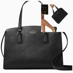 Kate Spade Perry Leather Satchel Medium black nwt crossbody strap